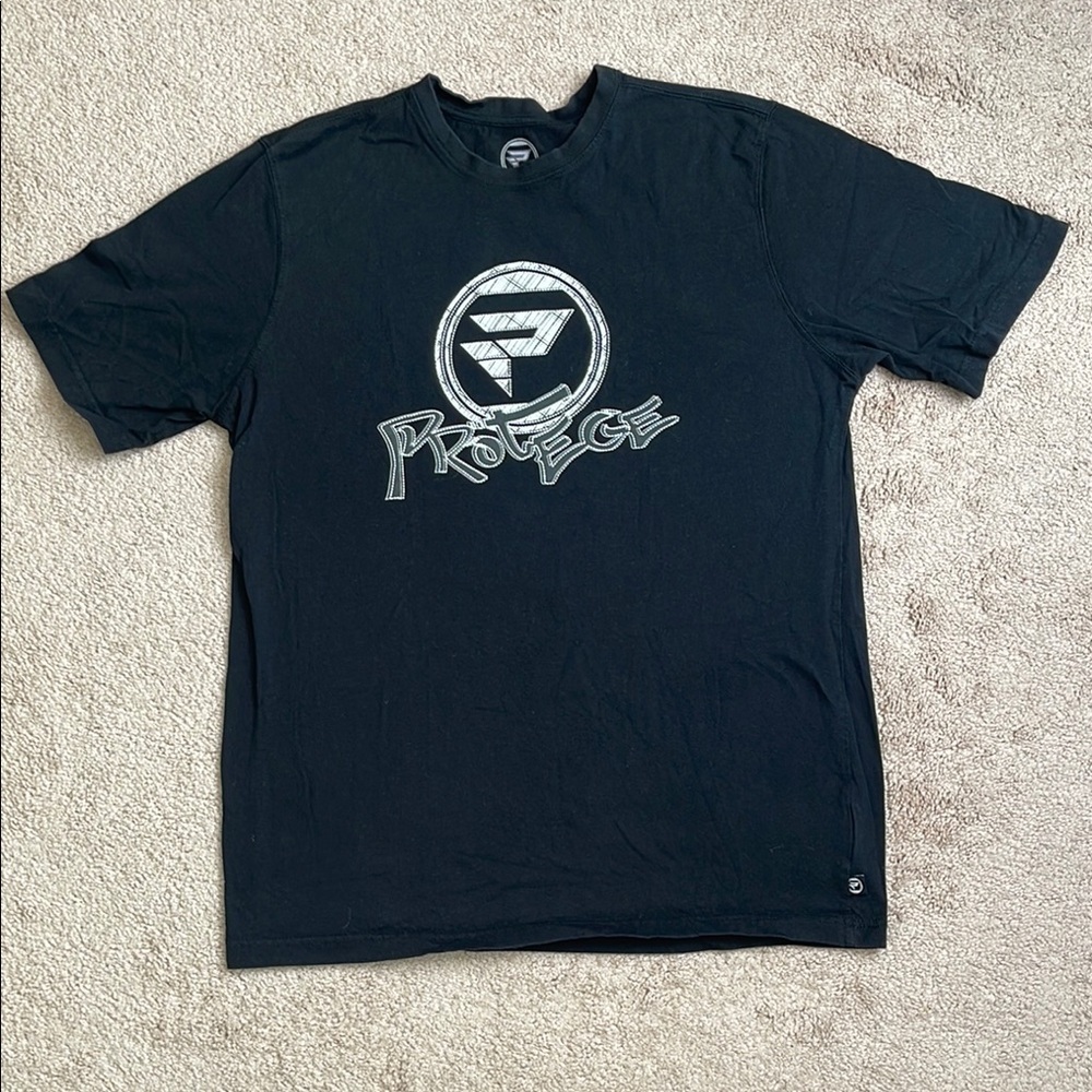 Black Short Sleeve Tee with Graphic Design